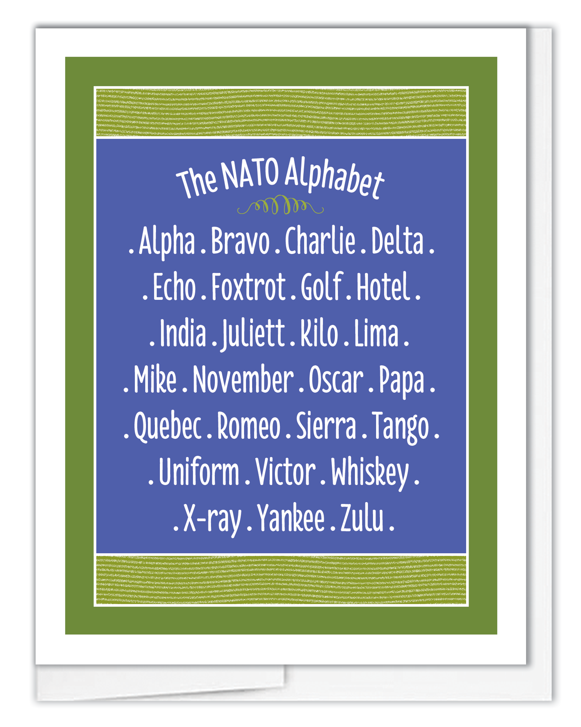 NATO Alphabet JennyDidIt Note Cards