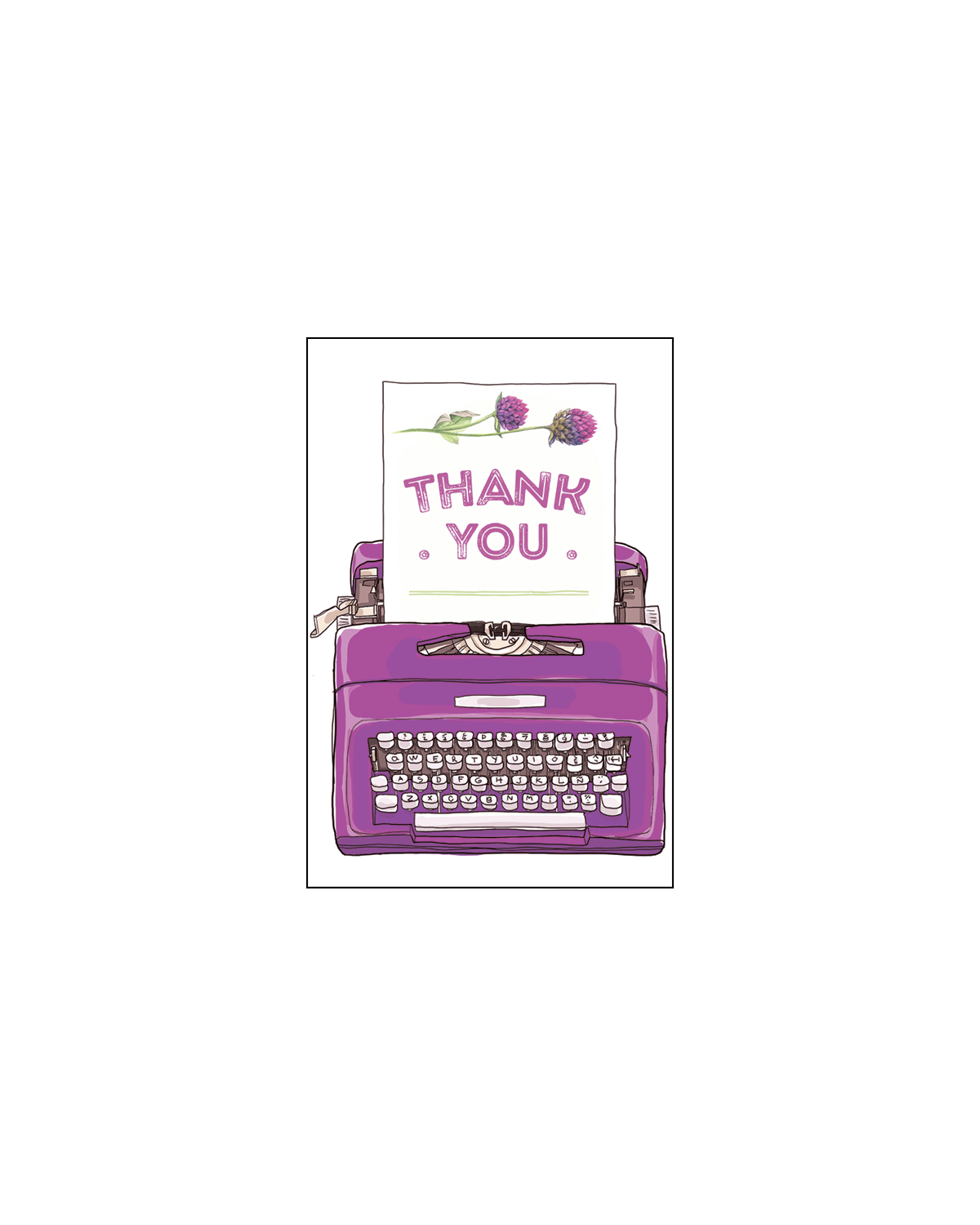 Thank You Typewriter Gift Enclosure Card