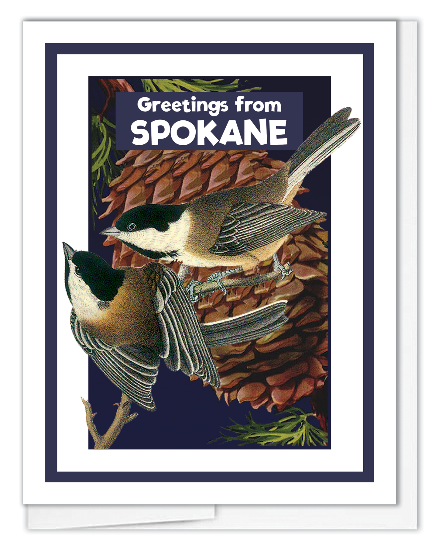 Spokane WA Pinecone and Chickadee