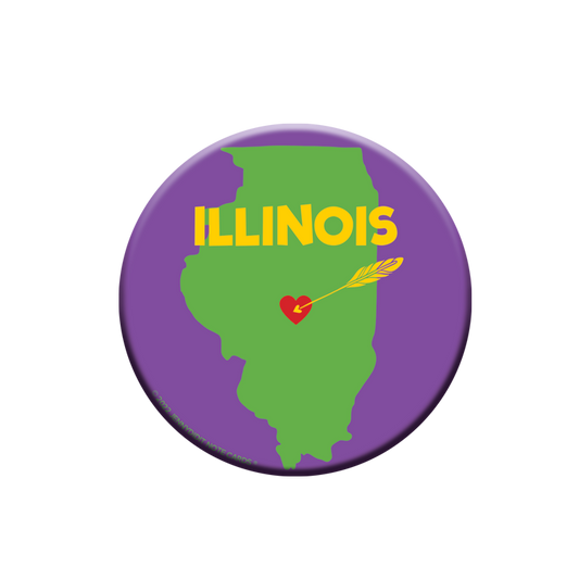 IL Heart Map Magnet