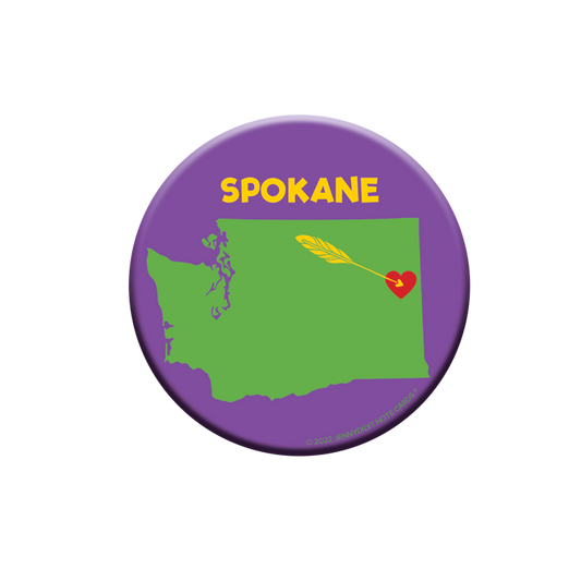 WA Spokane Map Magnet
