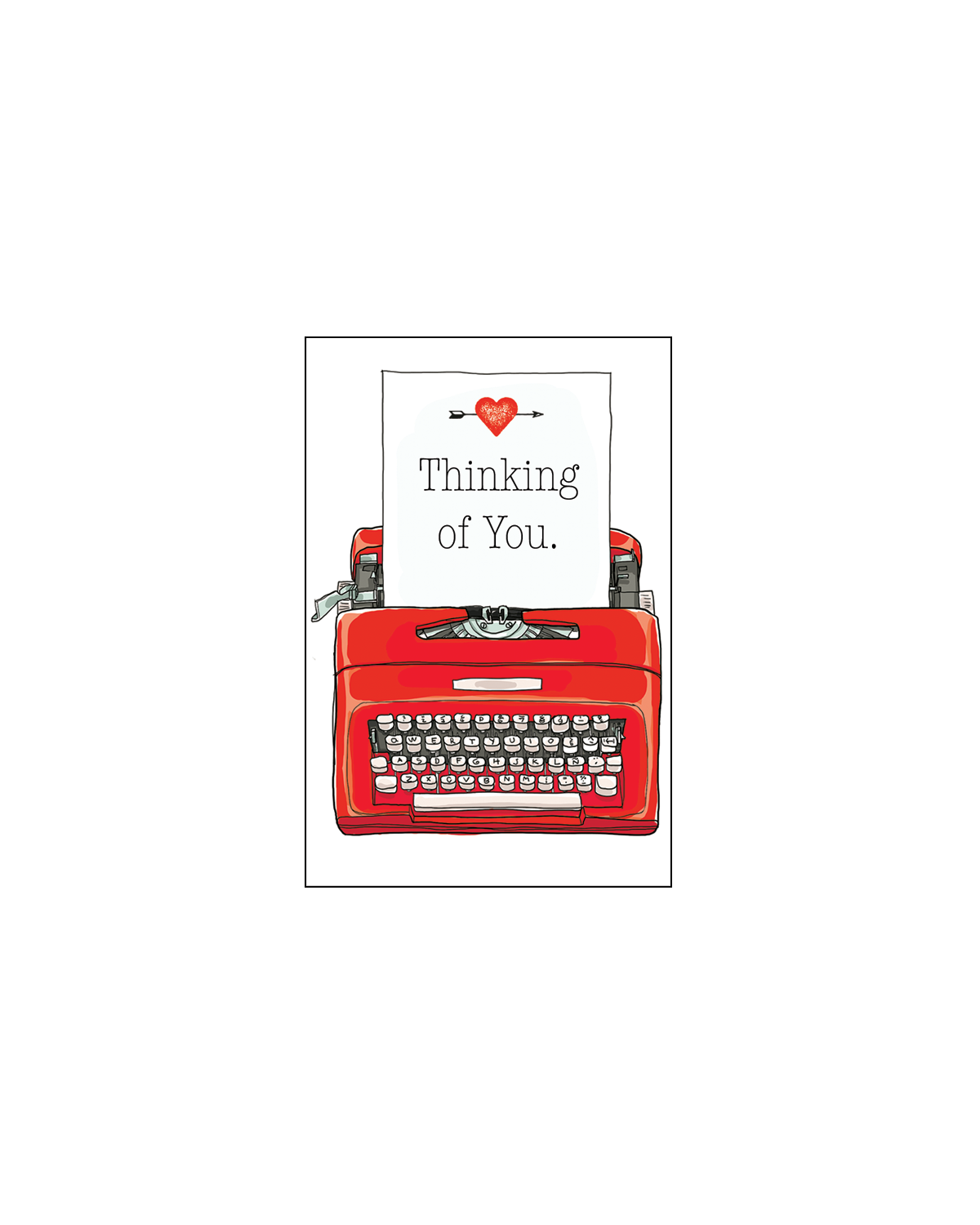 Thinking of You Typewriter Gift Enclosure Card